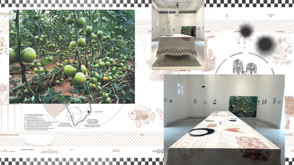 A collage showing images related to the publication by Malkit Shoshan, "Border Ecologies."