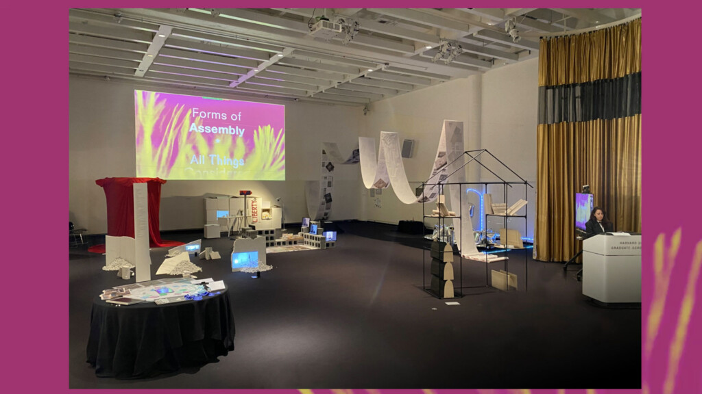A view of design projects installed at the GSD in Malkit Shoshan's open projects course "Forms of Assembly"