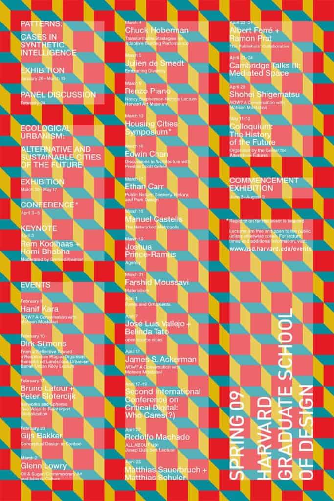 2008-09 GSD Public Programs Spring Poster designed by Lars Müller
