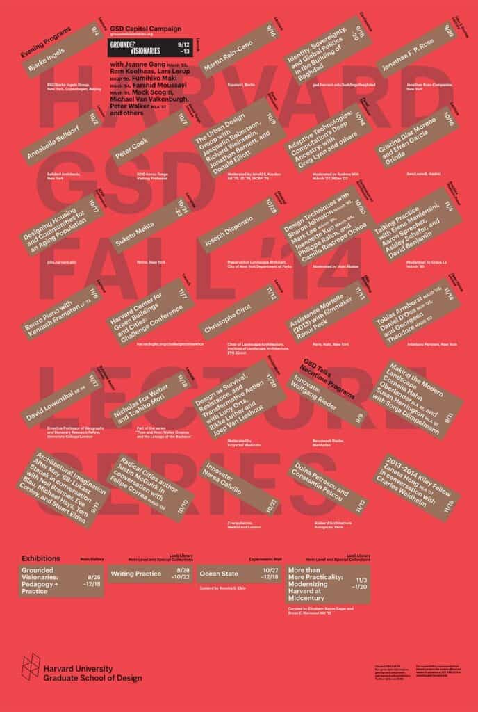 2014-15 GSD Public Programs Fall Poster designed by Bruce Mau