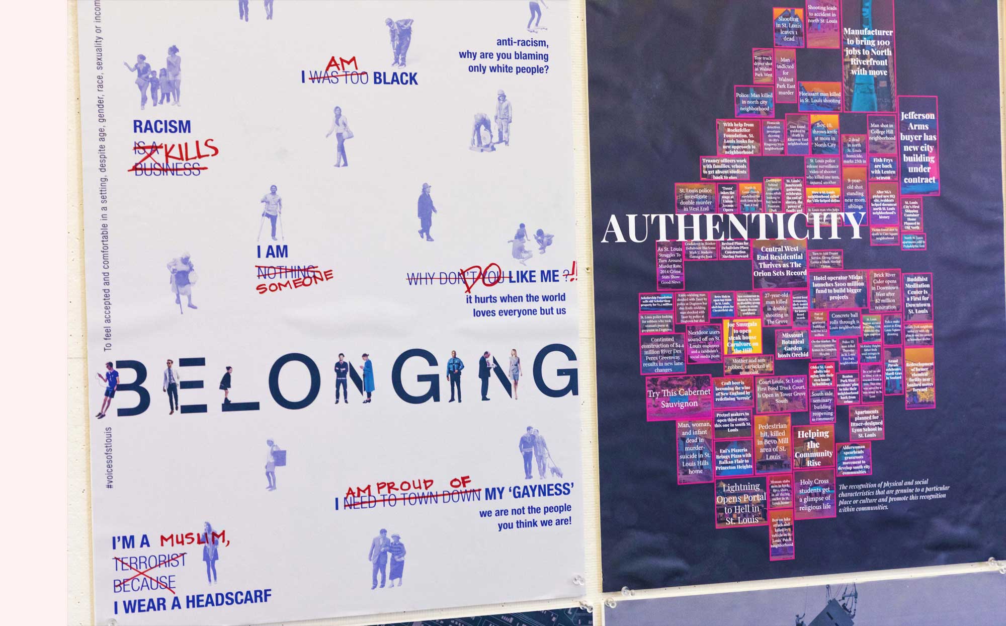 Student created posters supporting belonging