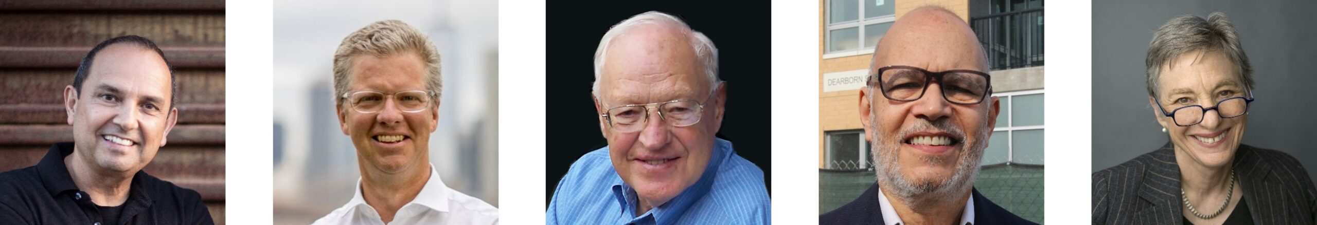 Headshots of five alumni award winners