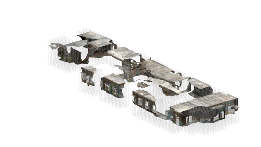 Drawing of a compound of buildings.