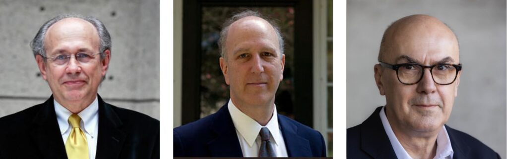 Headshots of three faculty members