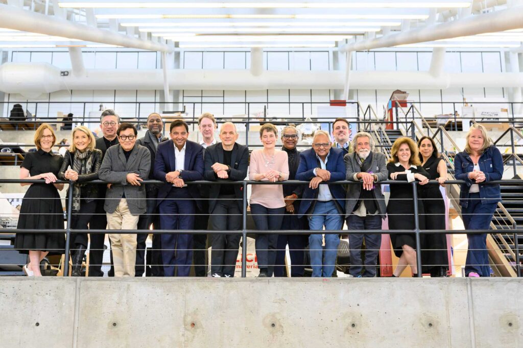 View looking up at the Dean's Council and Dean Whiting standing on the Trays