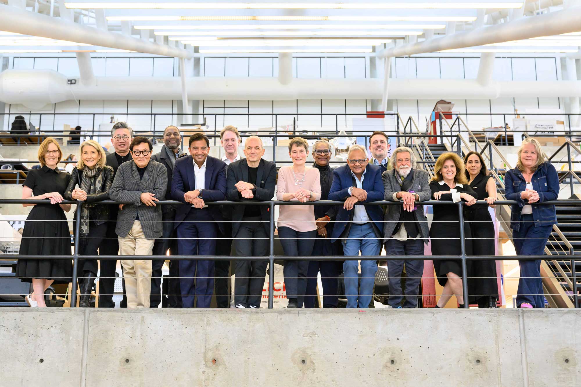 View looking up at the Dean's Council and Dean Whiting standing on the Trays