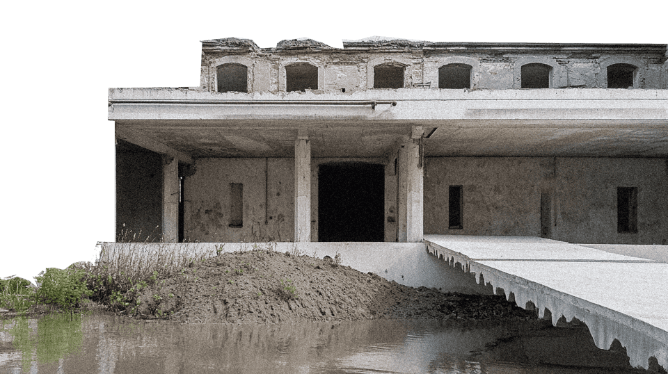 Model of a building with columns