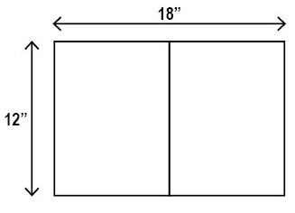 Visual representation of potential 12X18 portfolio layout split down the middle as an alternative to spreads. 