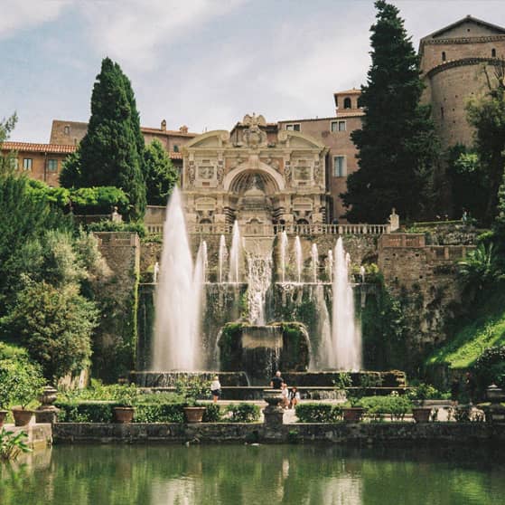 Madison Kim, 2023 Rafael Moneo Rome Prize Winner. View of garden outside of building.
