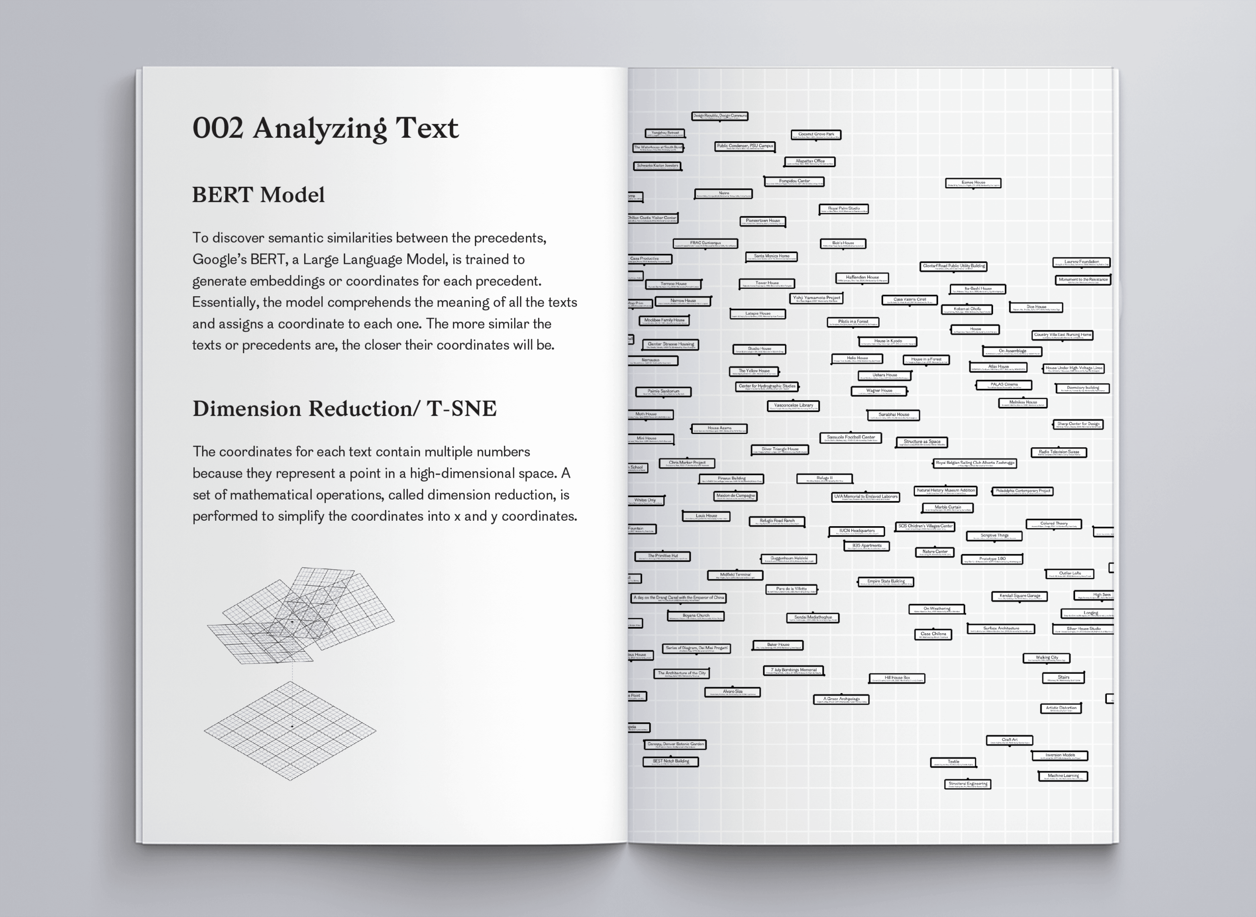 Open book with text and diagrams