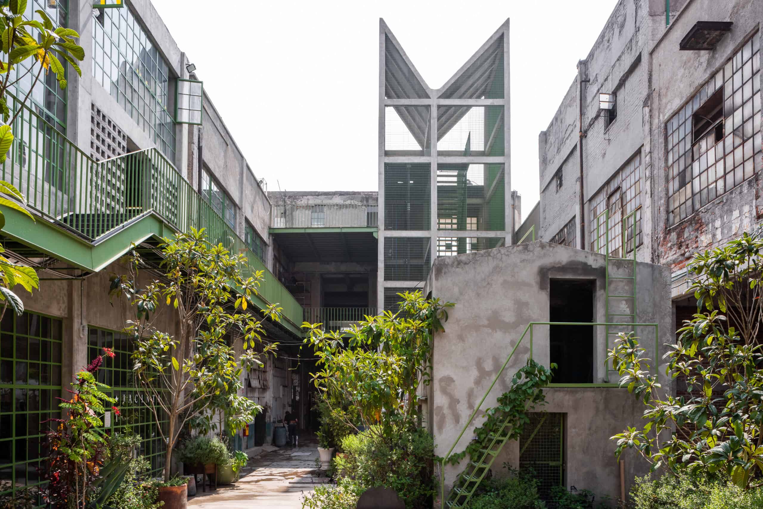 Laguna in Mexico City, a collaborative center and former textile factory known for its distinct architecture