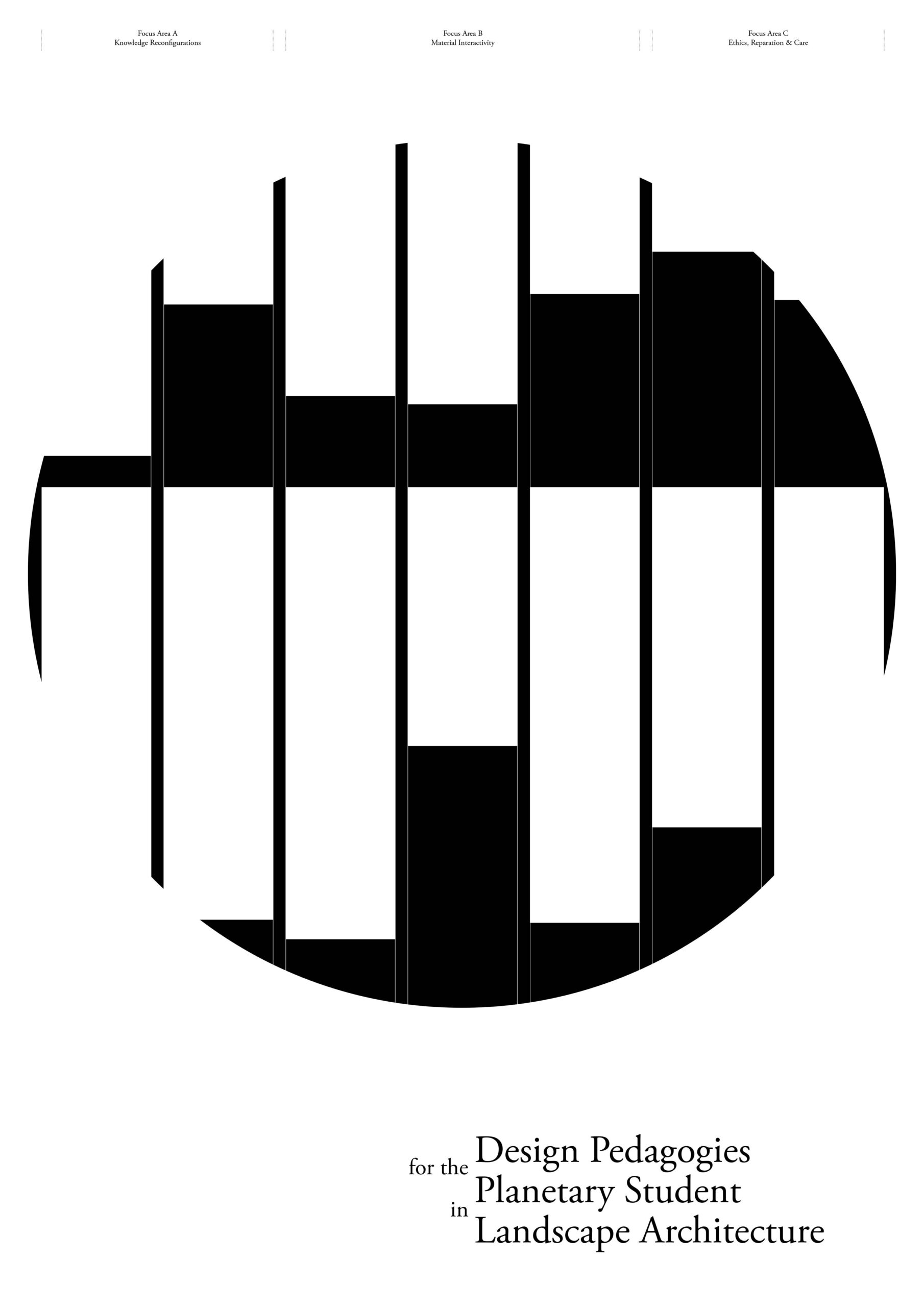 A black circle with an array of white, different-length rectangles cutting into it.