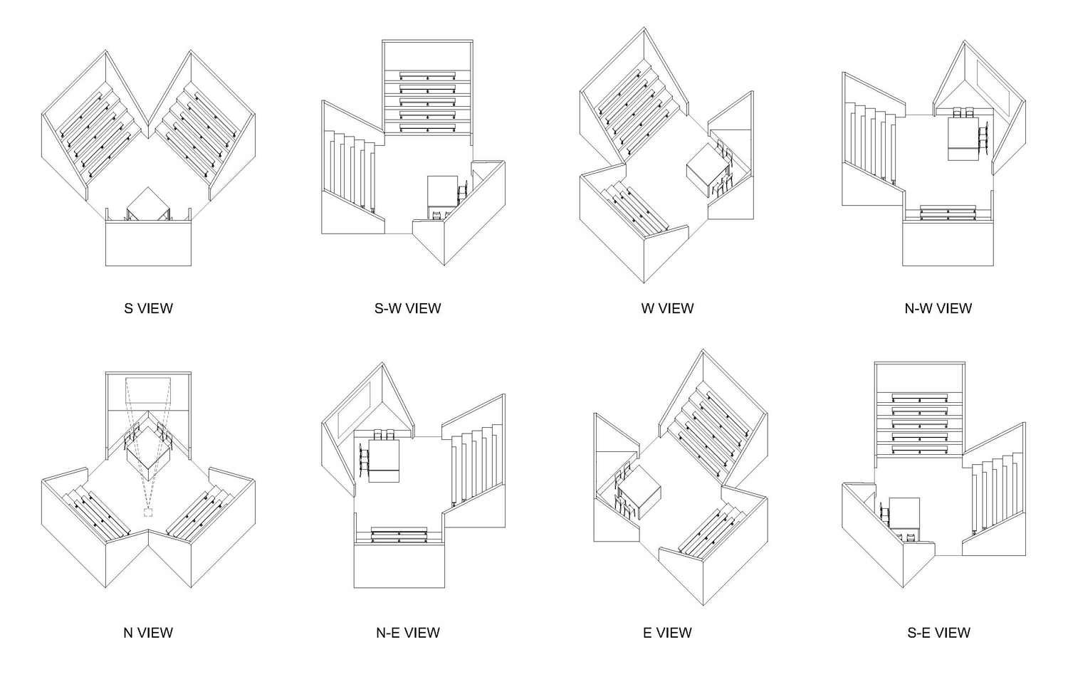Series of black geometric figures on a white background.