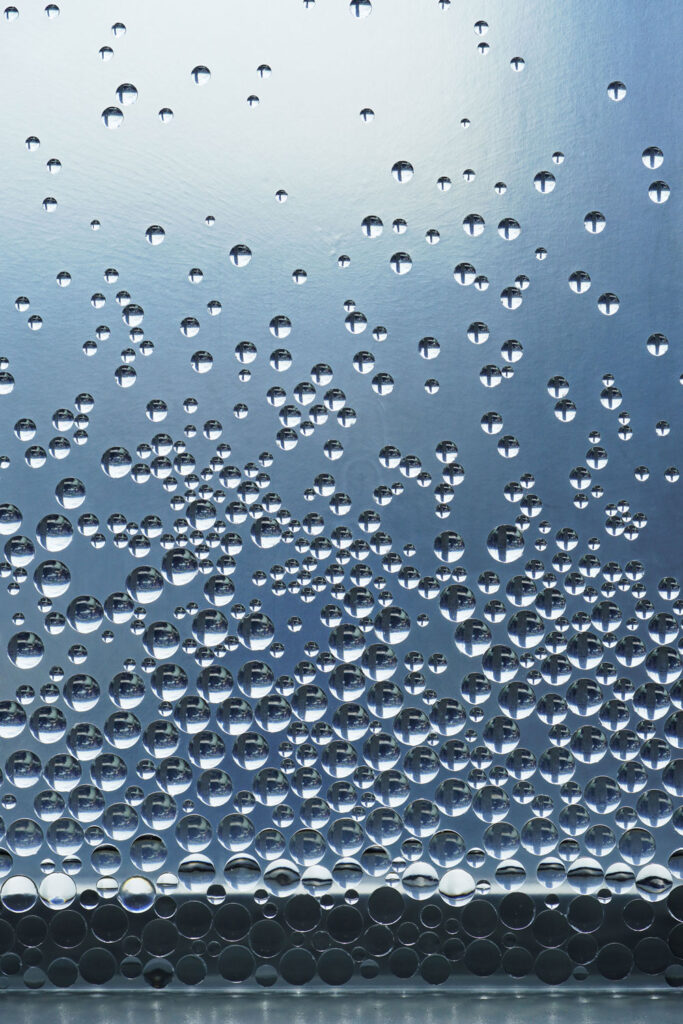 Water droplets on a screen.