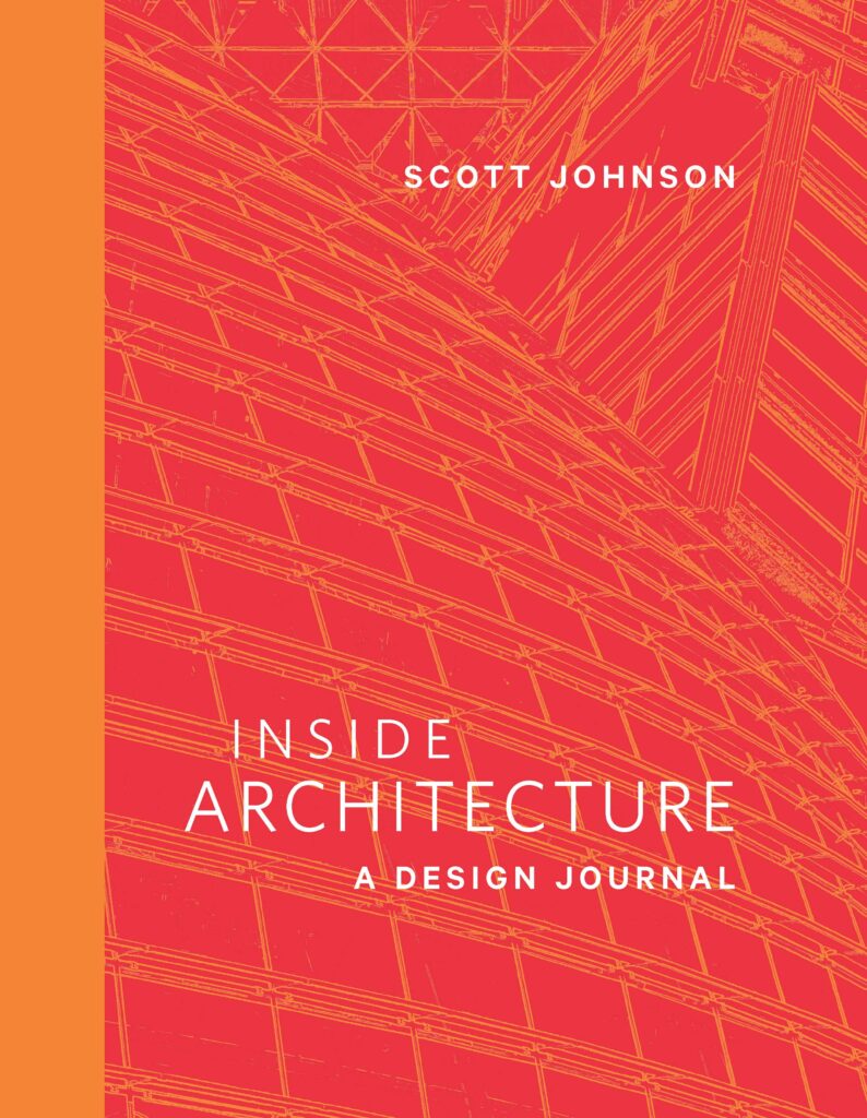 Red book cover with white text reading "Inside Architecture"