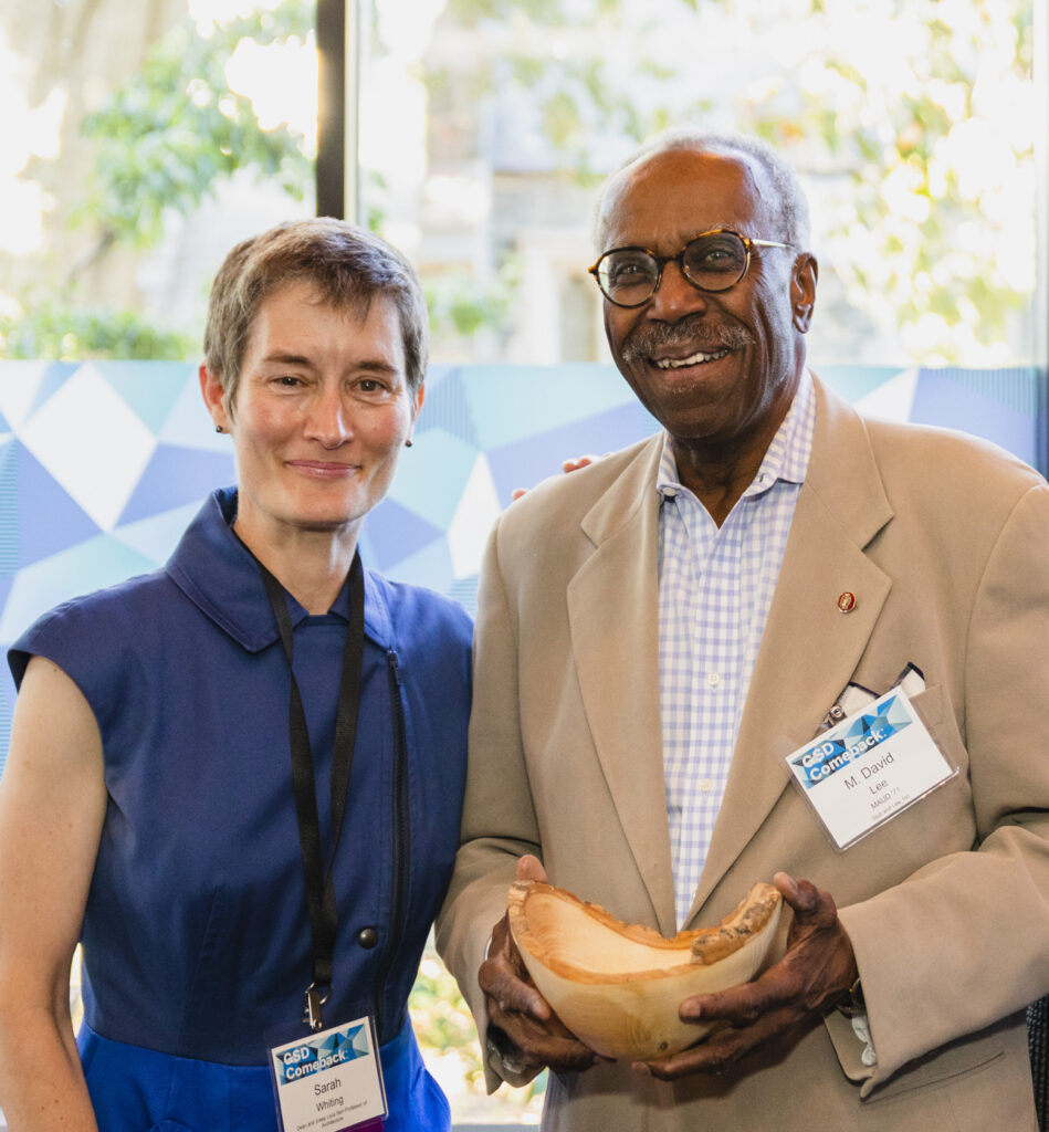 David Lee with Dean Whiting holding wooden bowl