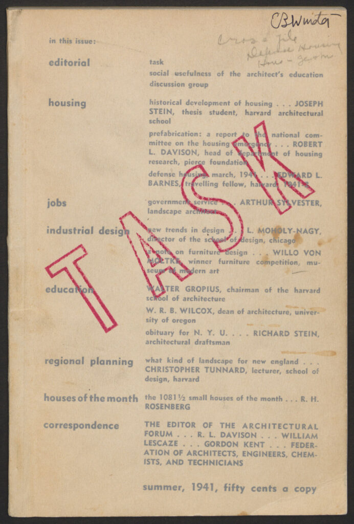 student journal Task (1941)