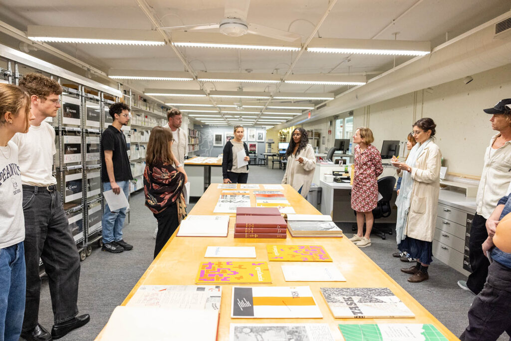 Ashleigh Brady (MArch '26) and group at archives