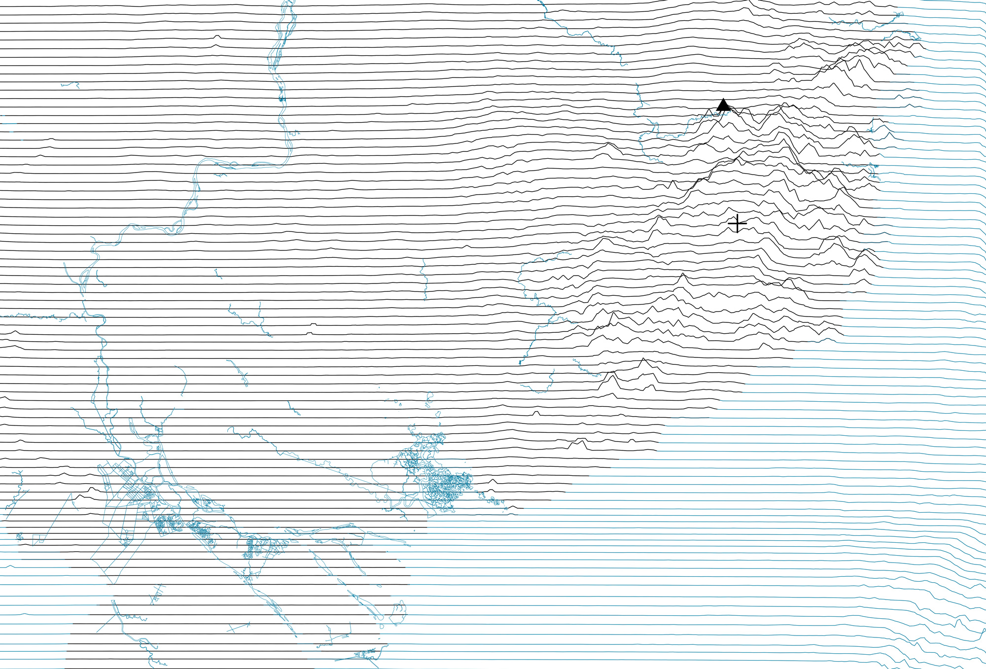 A line drawing depicting the bioregions of East Asia