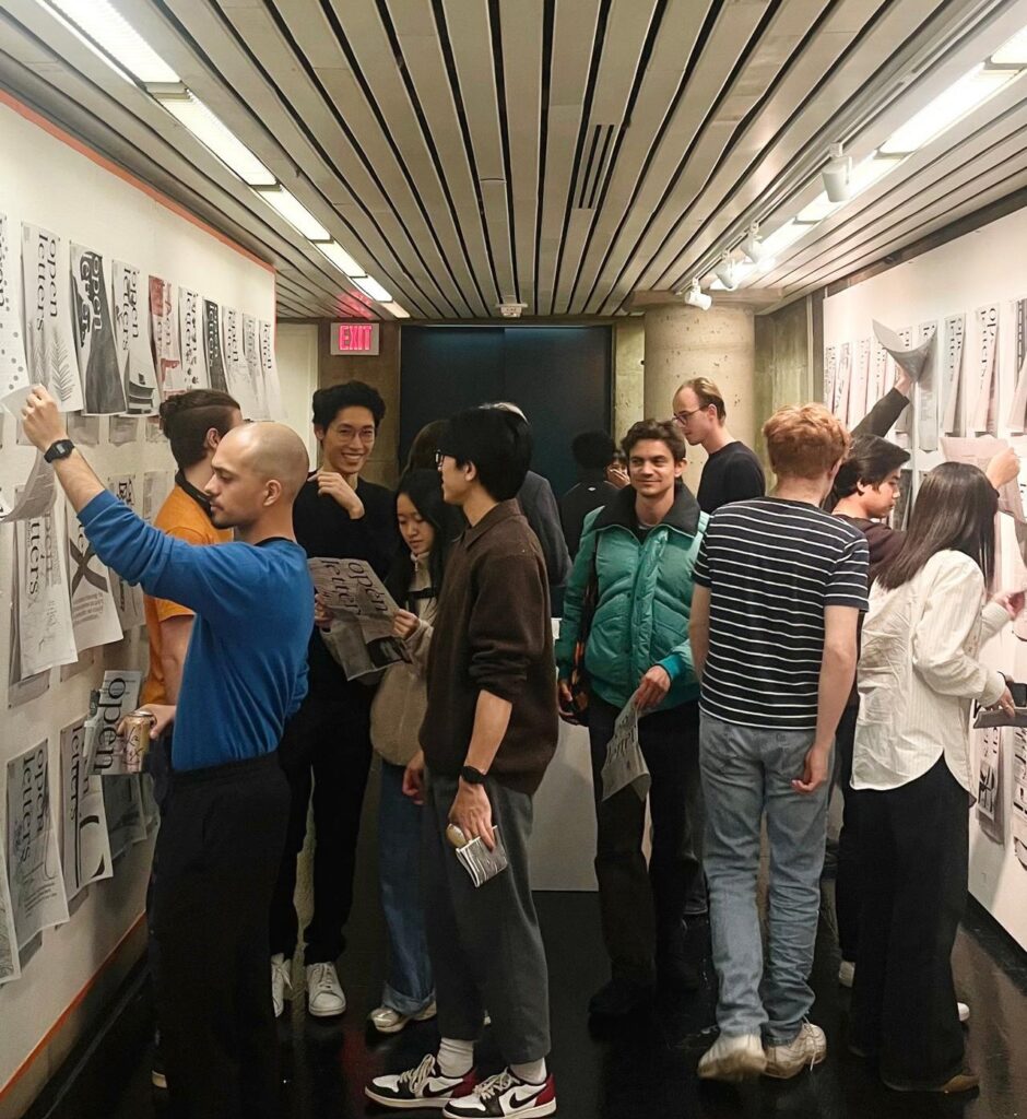 students at the opening for Open Letters archival exhibition