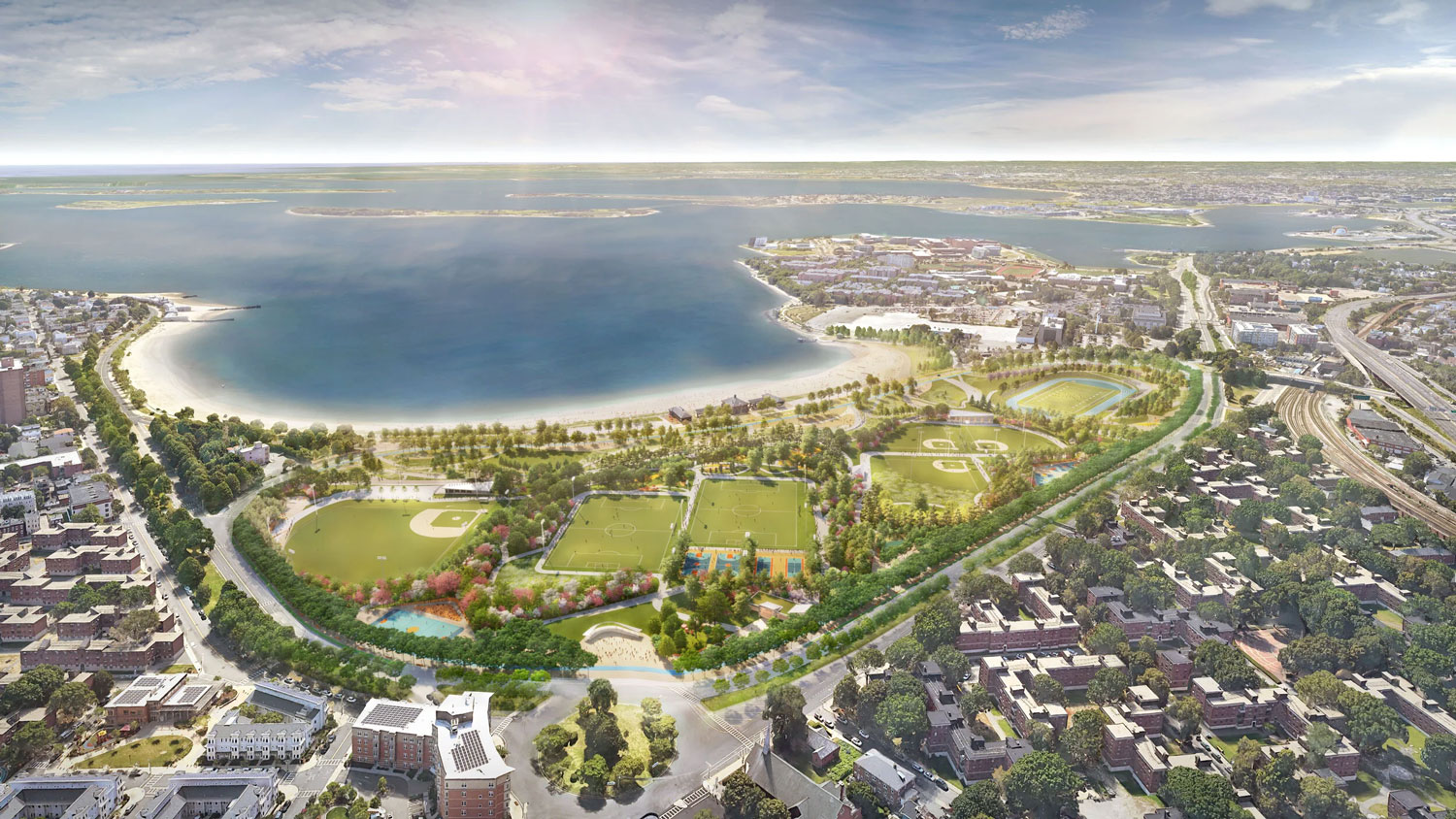 A rendering of Boston's Moakley Park.