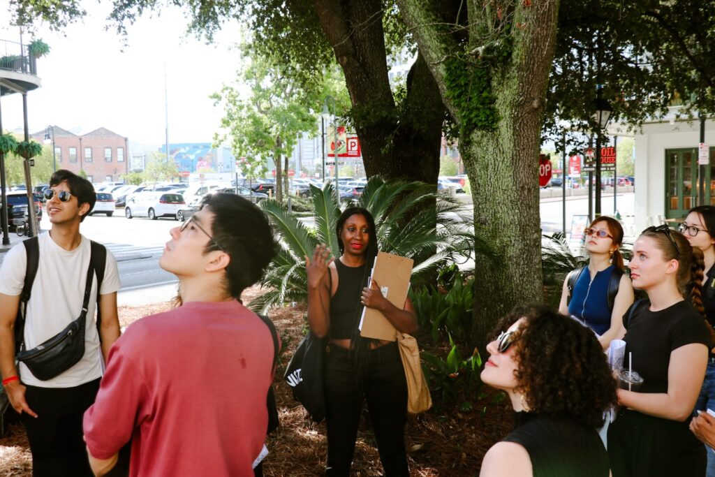Shana M. griffin leads a tour in New Orleans