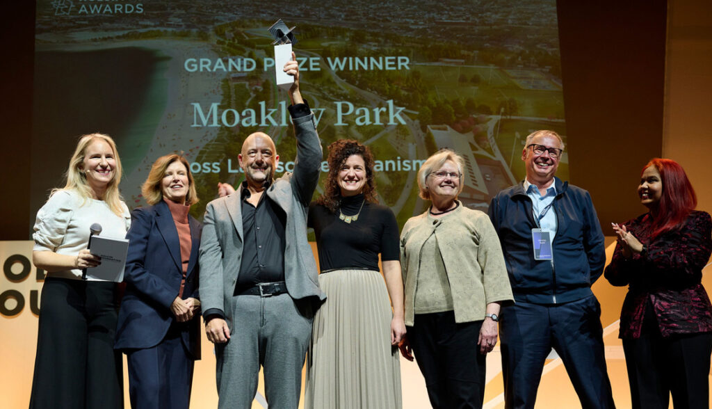 Chris Reed and others winning the Holcim Foundation awards.