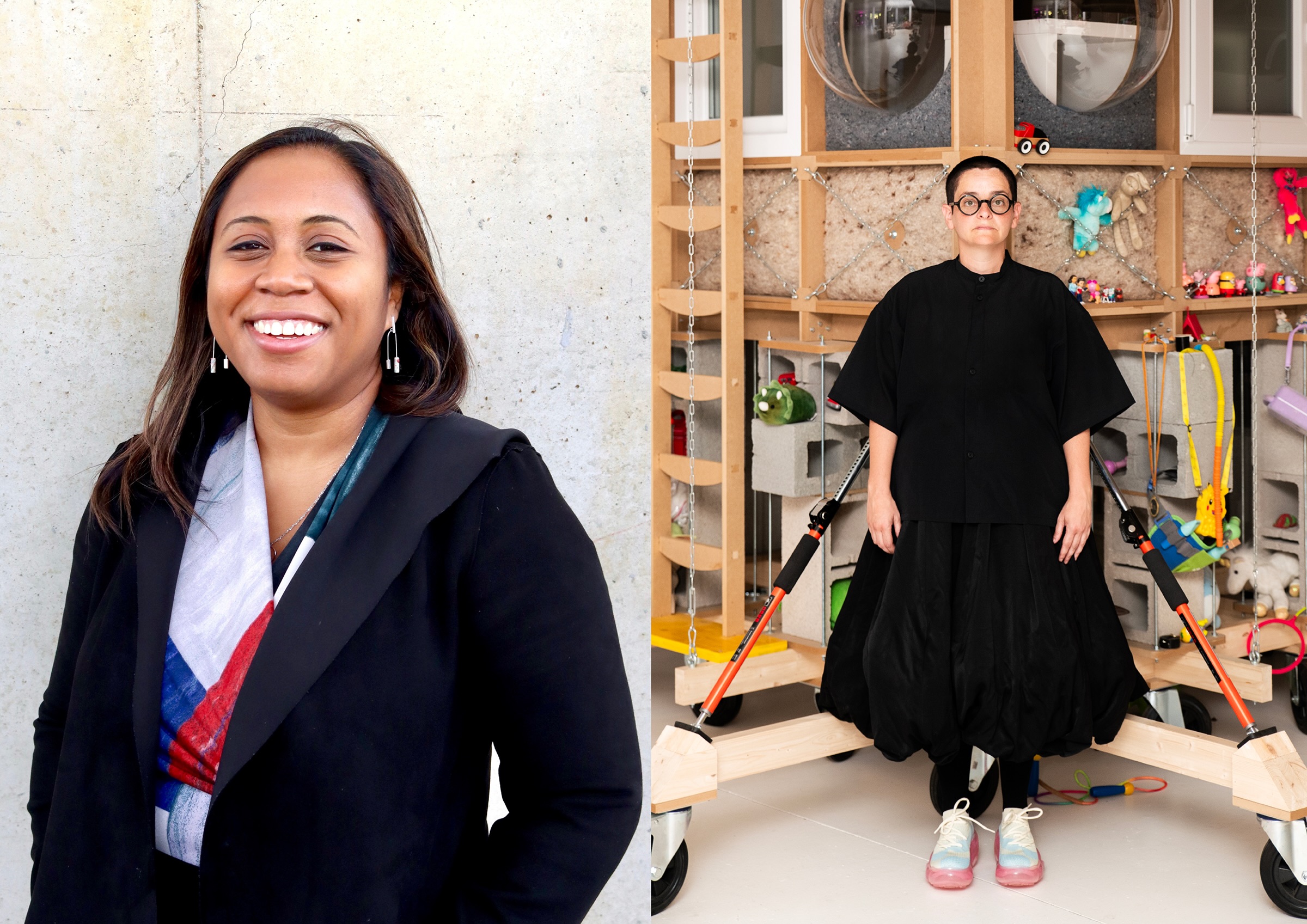 Headshots of Mae-ling Lokko and Mireia Luzárraga