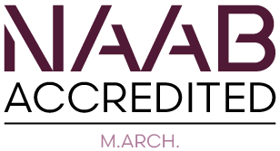 NAAB Accreditation seal for M.Arch program.