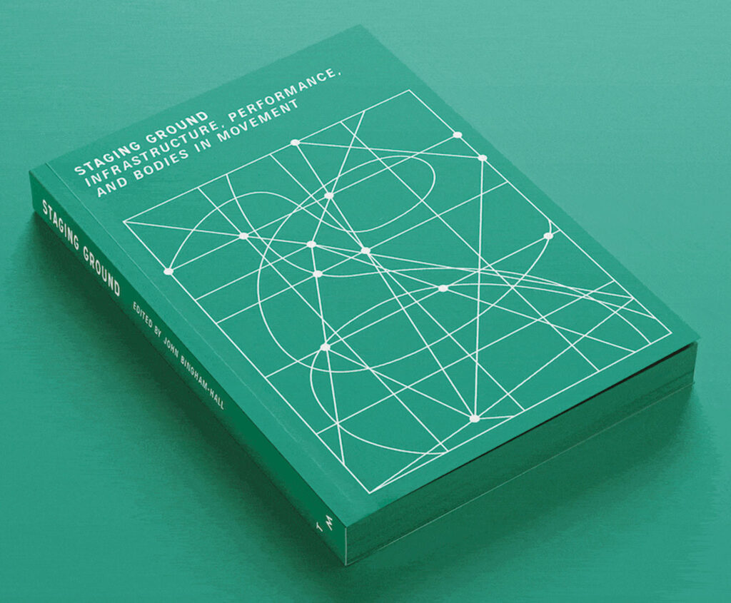 Green book cover with white lines, all atop a green background.