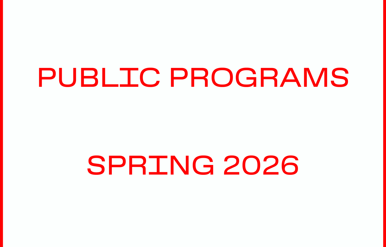 An animation that says Public Programs Spring 2026 in multiple languages