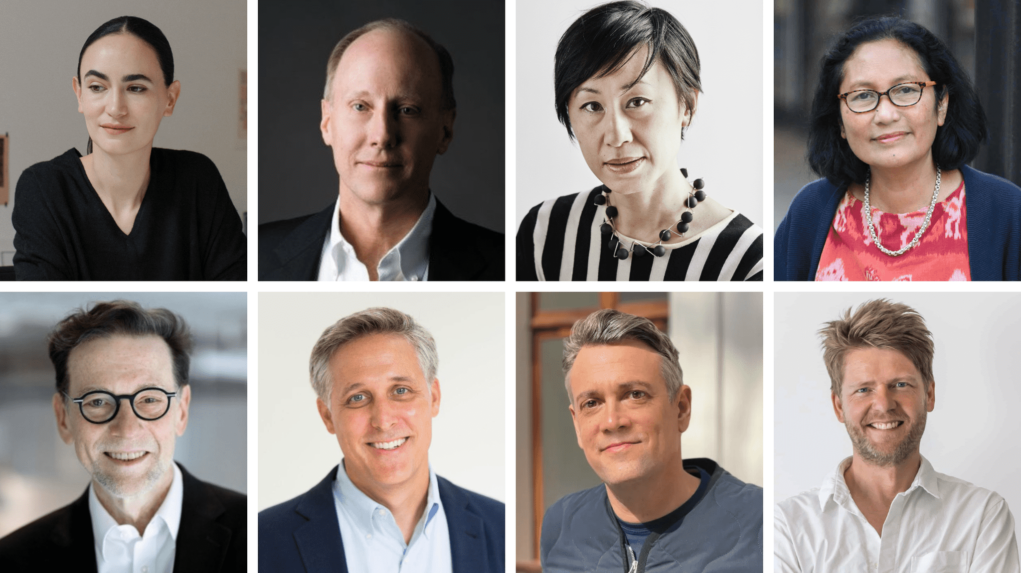 Eight headshots organized as a grid