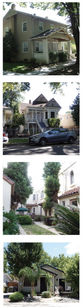 A column of photographs showing missing middle housing types.