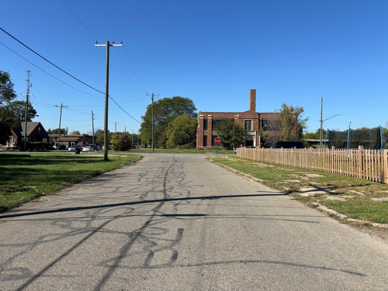 the road leading to a public school
