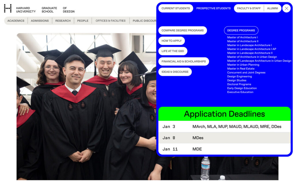 The GSD Website homescreen showing the "Information for" pop-up