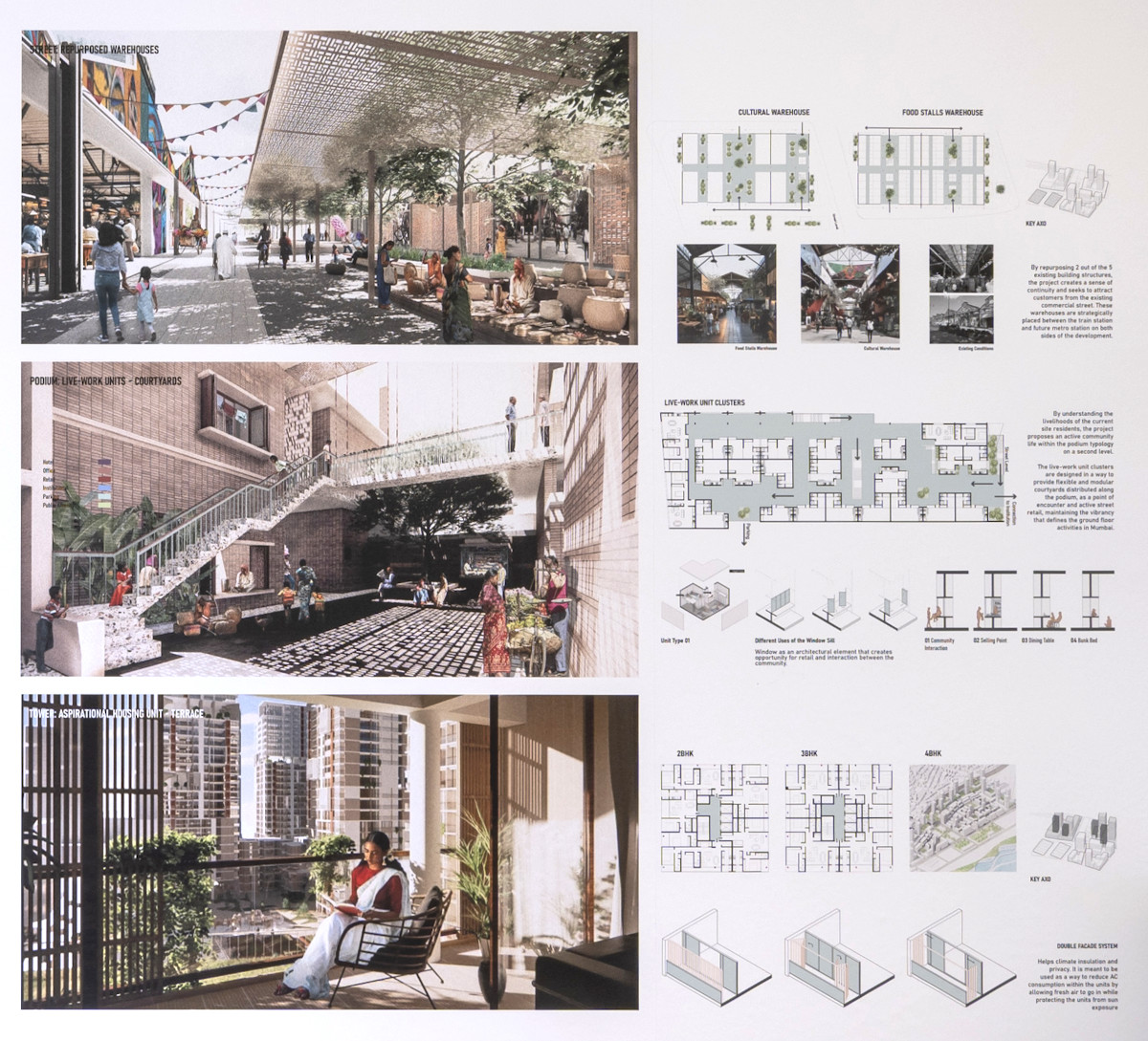 Images and drawings of residential building projects.