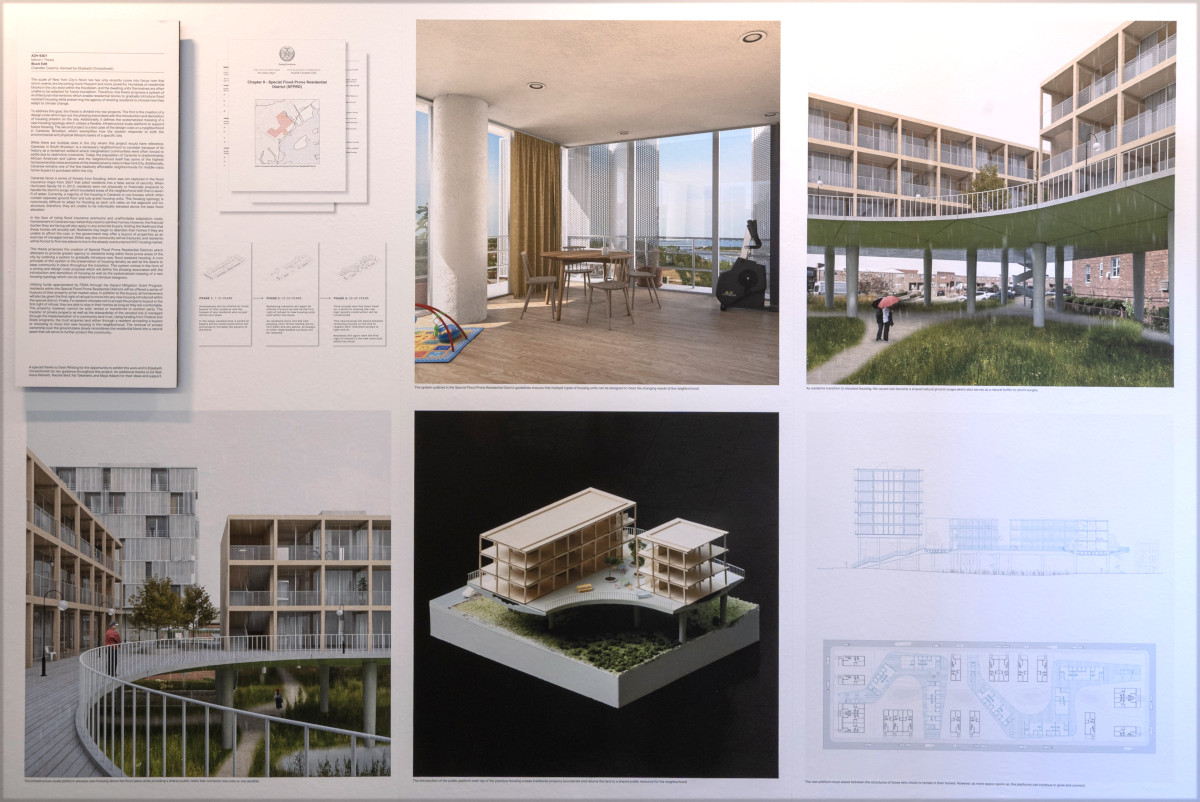 Images and plan drawings of residential architecture projects.