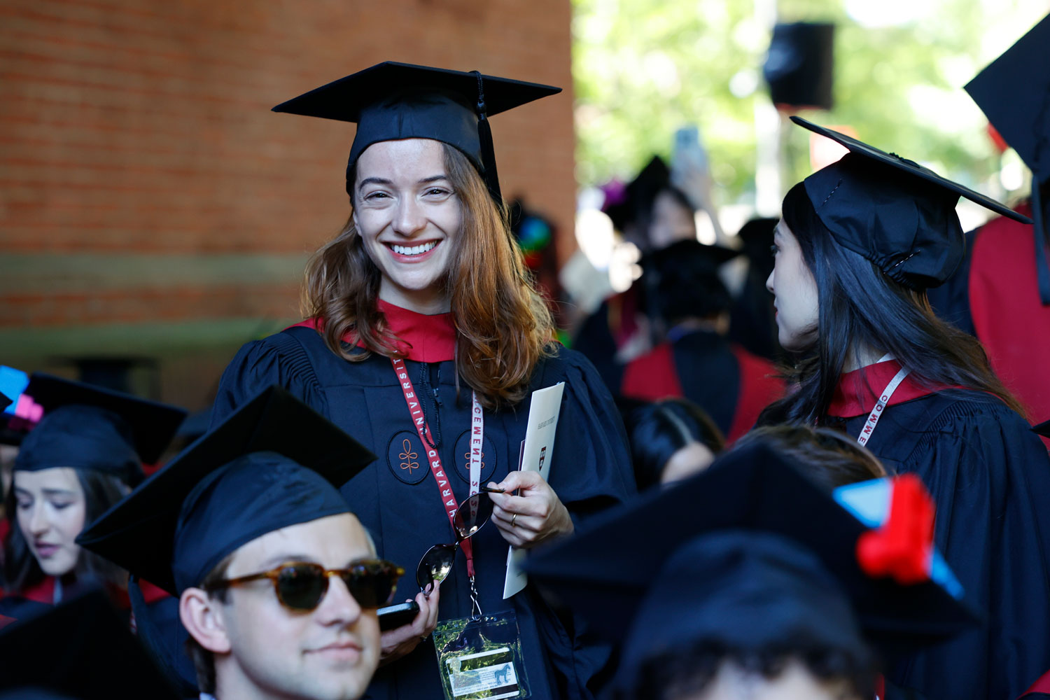 A group of students in commencement regalia