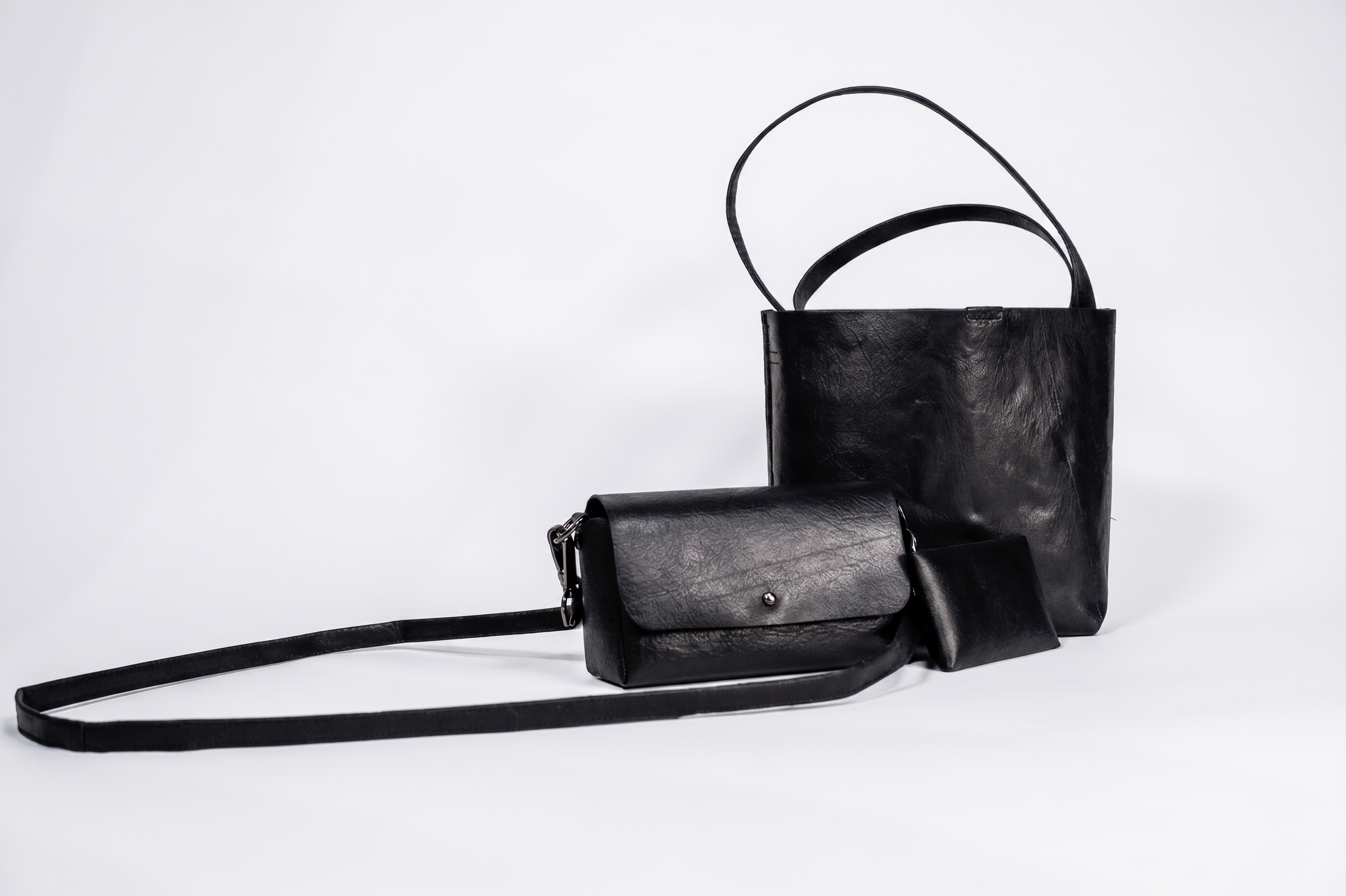 Black bags and wallet.