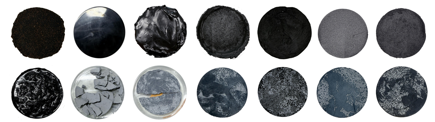 Black and gray disks.