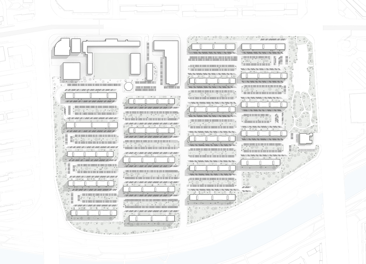Site plan of apartment complex.