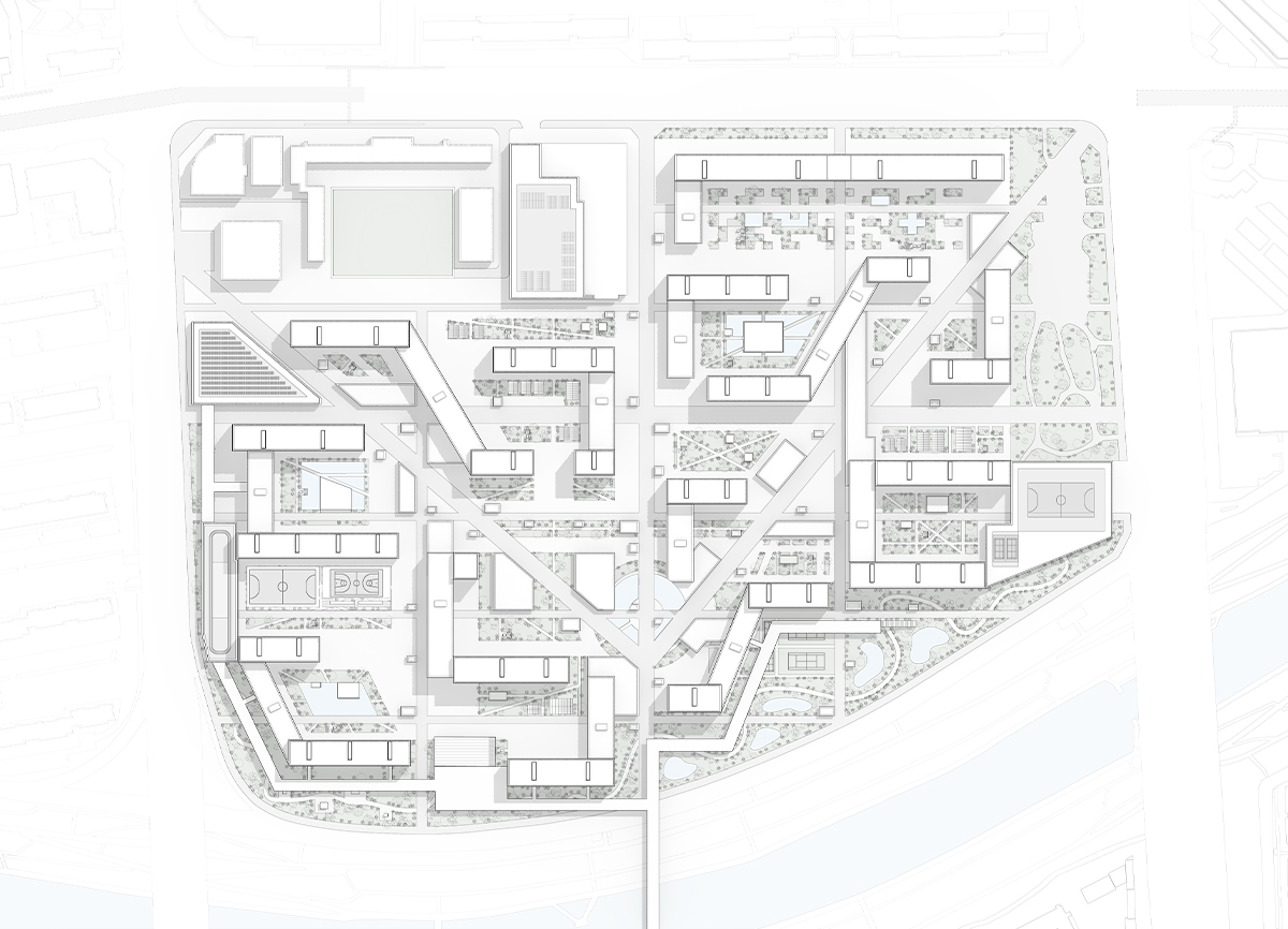 Masterplan of an apartment complex.