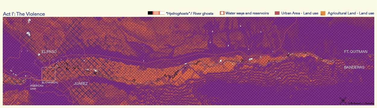 A map of the American Dam and the El Chamizal