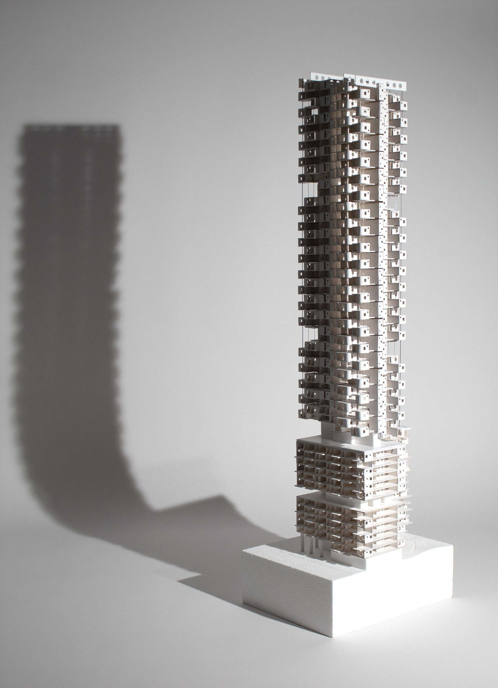 Model of a tall tower.