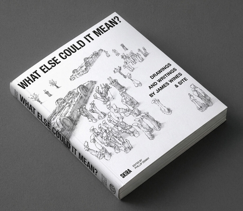 White book cover with black writing and drawings.