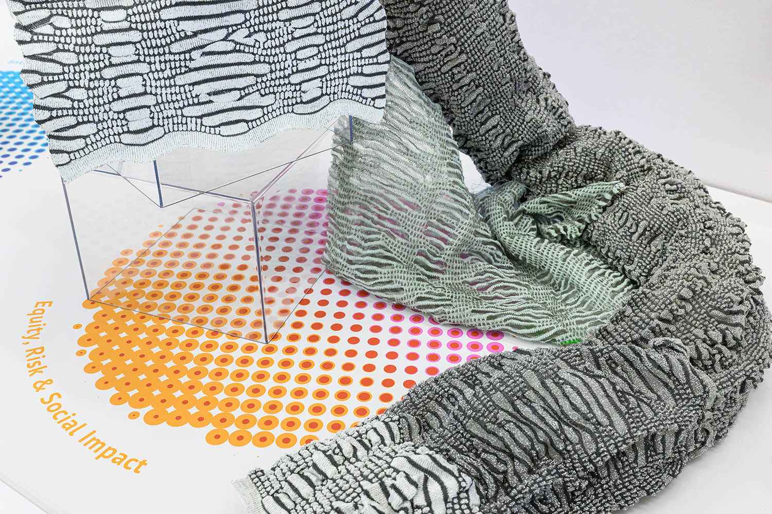 a display of heavily textured cloth.