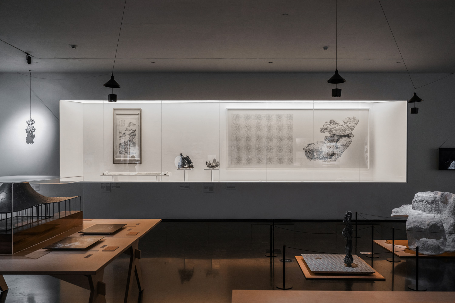 Room with objects on display.