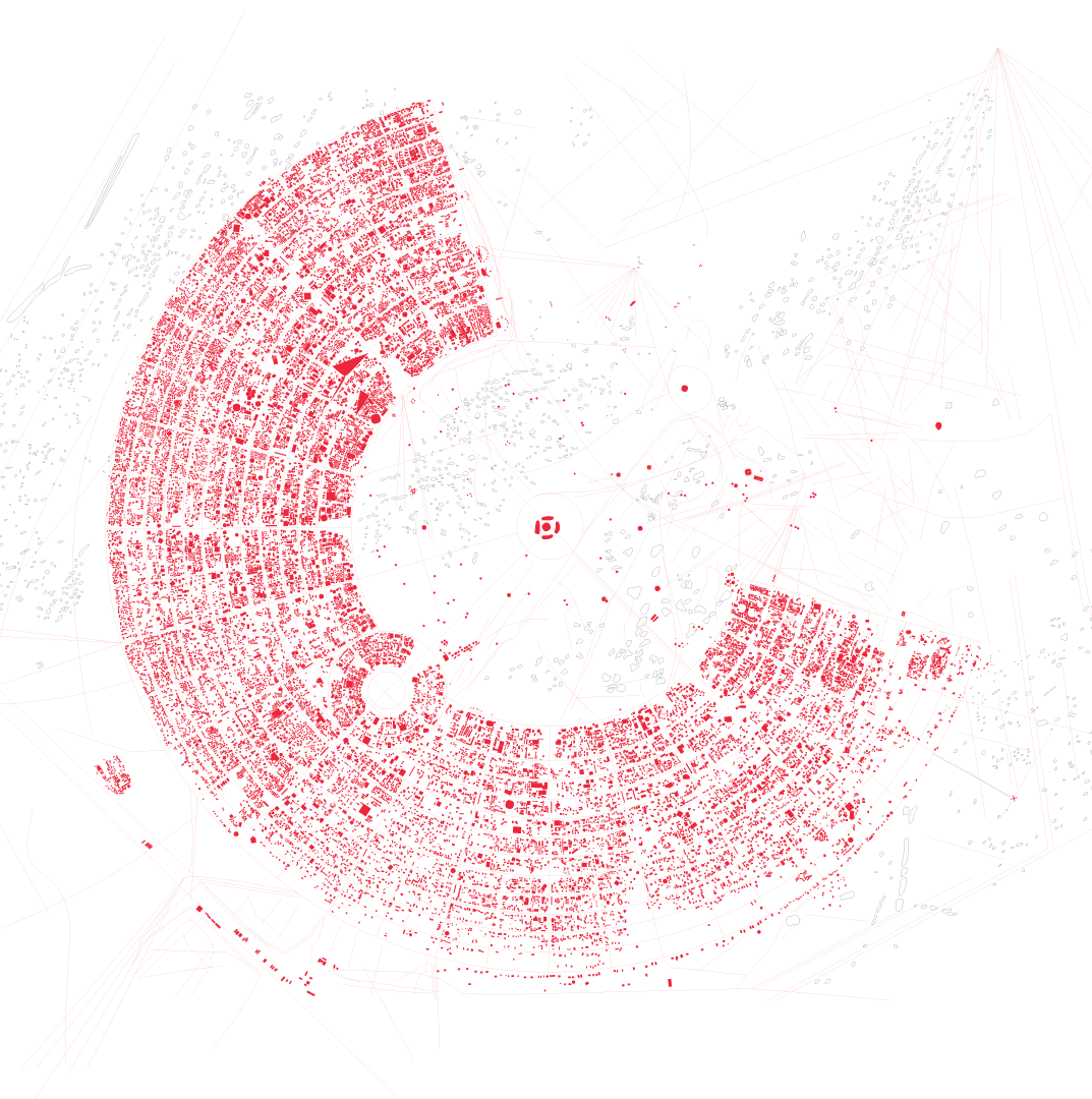 A map of the radial layout of the Burning Man temporary city.