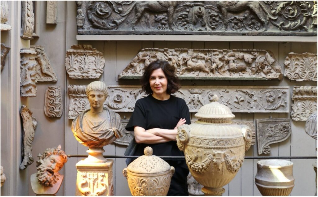 A portraid of Farshid Moussavi in Sir John Soane's Museum in London. 