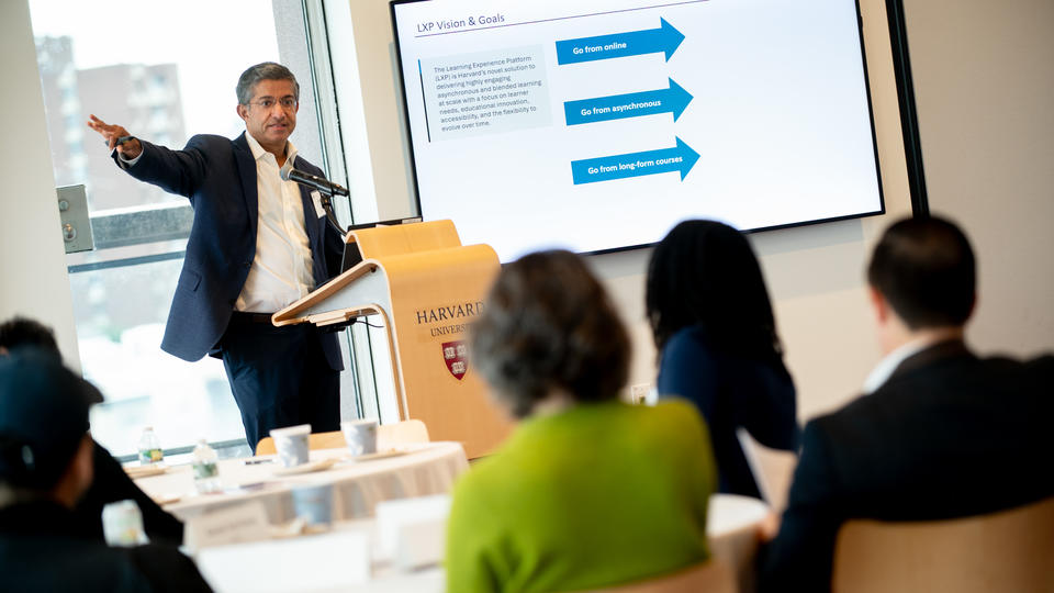 Harvard faculty member lecturing at New Faculty Institute